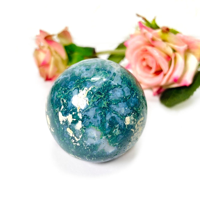 Moss Agate Sphere (Abundance)