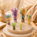 Natural Multi-Fluorite angel idols by Talk to Crystals for angelic protection, divine guidance, spiritual connection, mental clarity, intuition and energetic balance in sacred spaces