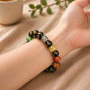 Om Mani Seven Chakra Round Bead Bracelet (Spiritual Balance)