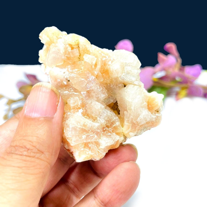 Orange Heulandite on Mordenite Cluster (Karmic Healing & Creativity)