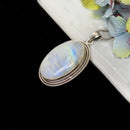 White Moonstone Premium Collection Pendant in Silver (Divine feminine)