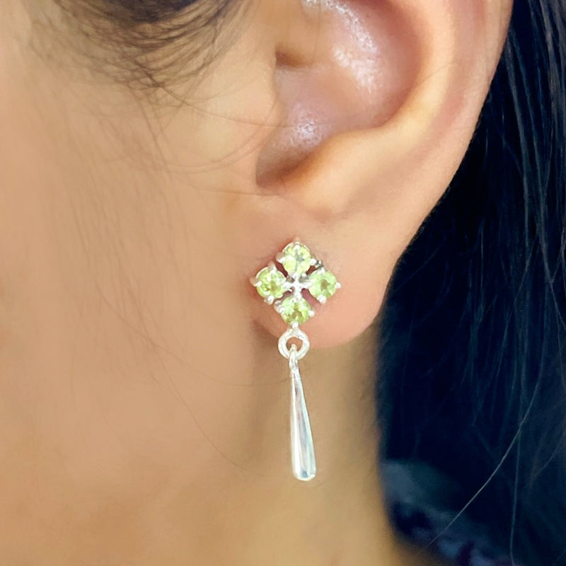 Peridot Earrings in Silver