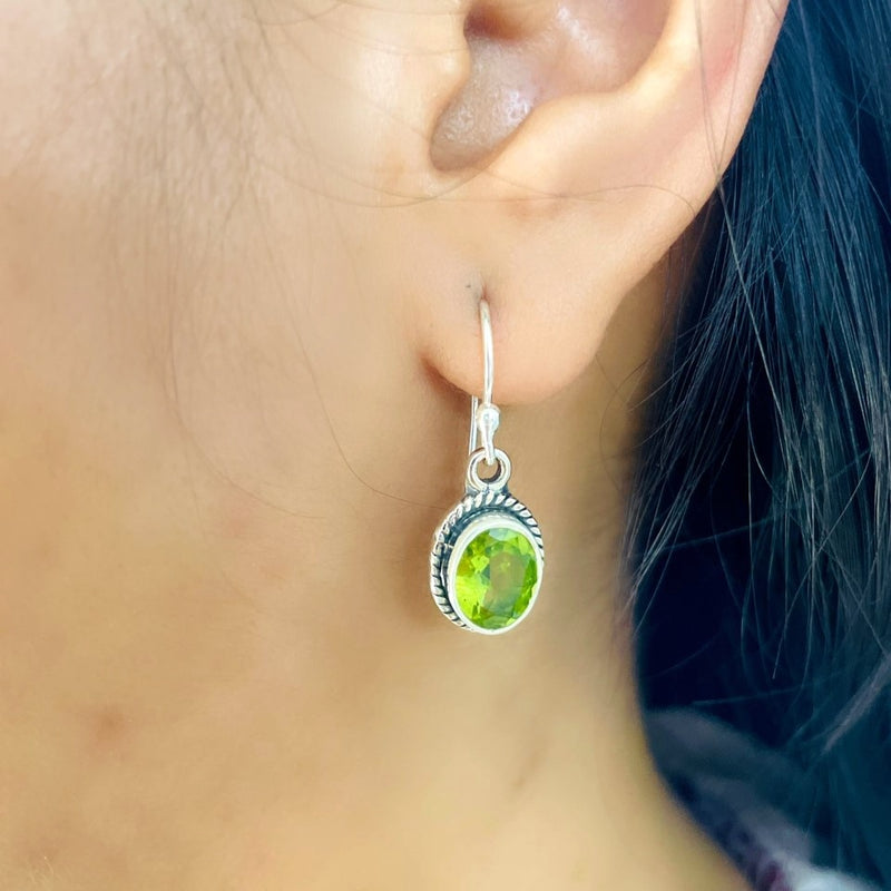 Peridot Earrings in Silver