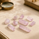High-quality Pink Kunzite rough by Talk to Crystals with beautiful natural pink color, associated with self-love, compassion, emotional healing, inner peace and Heart Chakra energy