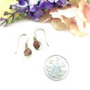 Pink Tourmaline Rough Earrings in Silver