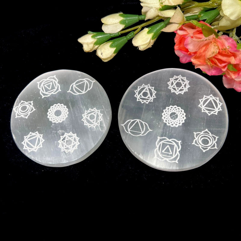 Selenite Small Charging Plates (3 to 3.25 inches)