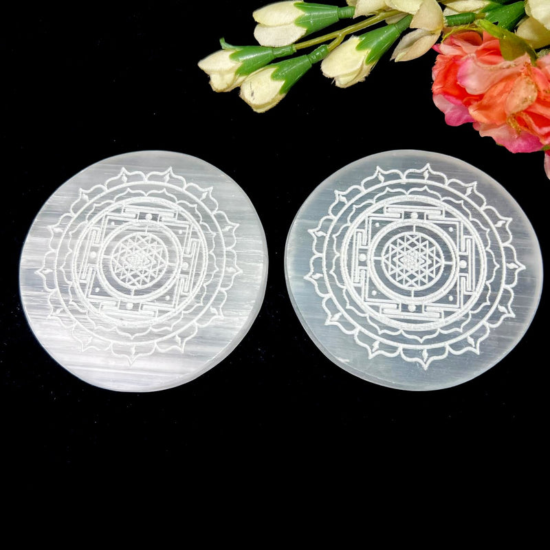 Selenite Small Charging Plates (3 to 3.25 inches)