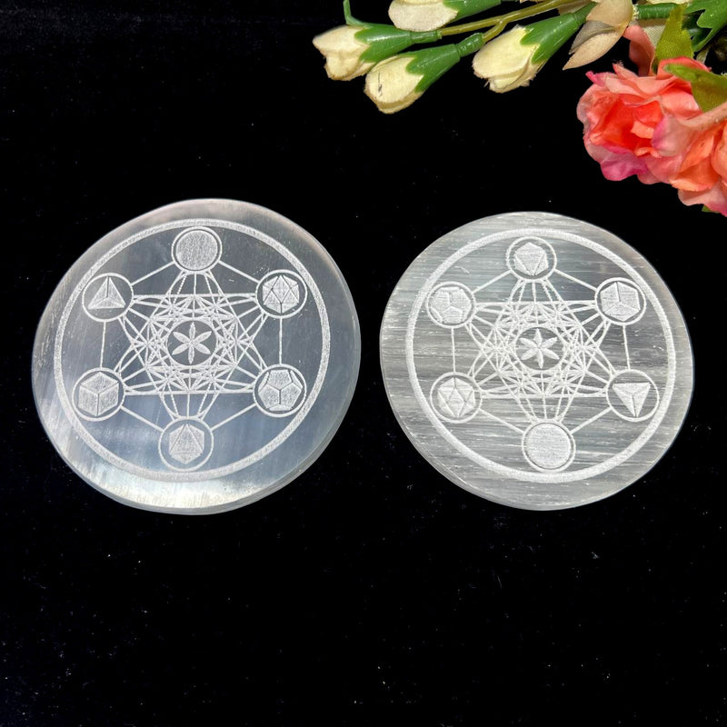 Selenite Small Charging Plates (3 to 3.25 inches)