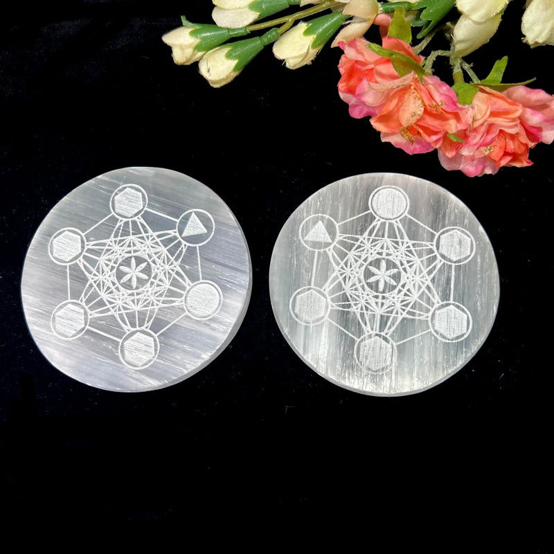 Selenite Small Charging Plates (3 to 3.25 inches)