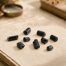 Natural Black Tourmaline rough from Skardu by Talk to Crystals, featuring naturally unique rough crystals for protection, grounding, removing negative energy, emotional strength, and Root Chakra healing in India