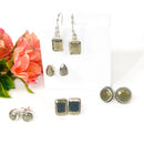 Pyrite Earrings in Silver