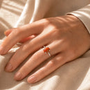 Red Jasper Adjustable Ring in Silver (1 pc)