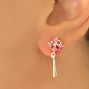 Rhodochrosite Earrings in Silver