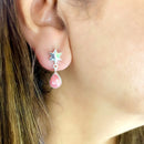 Rhodochrosite Earrings in Silver