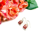 Rhodochrosite Earrings in Silver