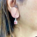 Rhodochrosite Earrings in Silver
