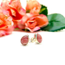 Rhodochrosite Earrings in Silver