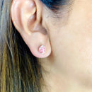 Rhodochrosite Earrings in Silver