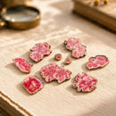 Rare polished Rhodochrosite stalactite slices by Talk to Crystals for unconditional love, emotional healing, self-love, forgiveness and Heart & Sacral Chakra healing
