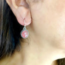 Rhodochrosite Earrings in Silver