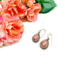 Rhodochrosite Earrings in Silver