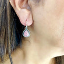 Rhodochrosite Earrings in Silver