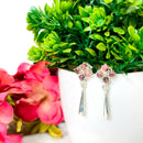 Rhodonite Earrings in Silver