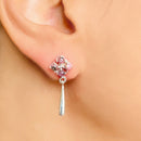 Rhodonite Earrings in Silver