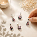 Rhodonite silver pendant by Talk to Crystals featuring natural healing crystal jewellery for emotional healing, self-love, forgiveness, compassion, relationship harmony, and heart-centred living in India