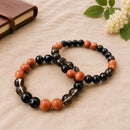 Root Chakra bracelet by Talk to Crystals with Red Jasper, Black Tourmaline and Smoky Quartz for grounding, stability, strength and Root Chakra balance
