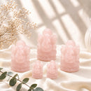 Rose Quartz Ganesha idols by Talk to Crystals, available in various sizes, featuring natural healing crystals for self-love, emotional healing, harmonious relationships, Heart Chakra healing, and auspicious beginnings, making meaningful spiritual and housewarming gifts in India