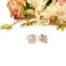 Rose Quartz Earrings in Silver (Love)