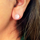 Rose Quartz Earrings in Silver (Love)