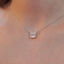 Rose Quartz Necklace in Silver