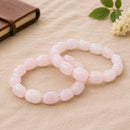 Natural Rose Quartz tumble stone bracelet by Talk to Crystals for unconditional love, self-love, emotional healing, compassion, inner peace and Heart Chakra healing