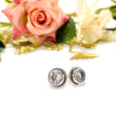 Rose Quartz Earrings in Silver (Love)