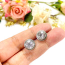 Rose Quartz Earrings in Silver (Love)