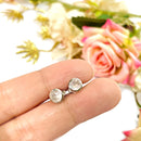 Rose Quartz Earrings in Silver (Love)