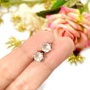 Rose Quartz Earrings in Silver (Love)