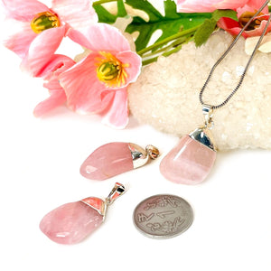 Rose Quartz Tumble Pendant from Brazil (Love and Romance)