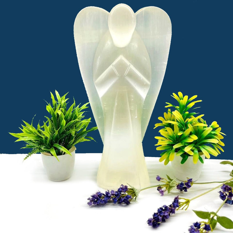 Large White Selenite Angel (Peace and Protection)