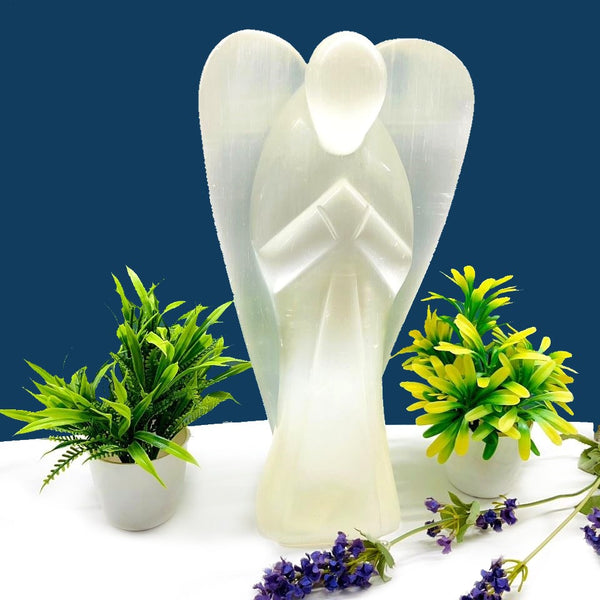 Large White Selenite Angel (Peace and Protection)