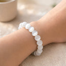Selenite Round Bead Bracelet (Aura Cleansing)