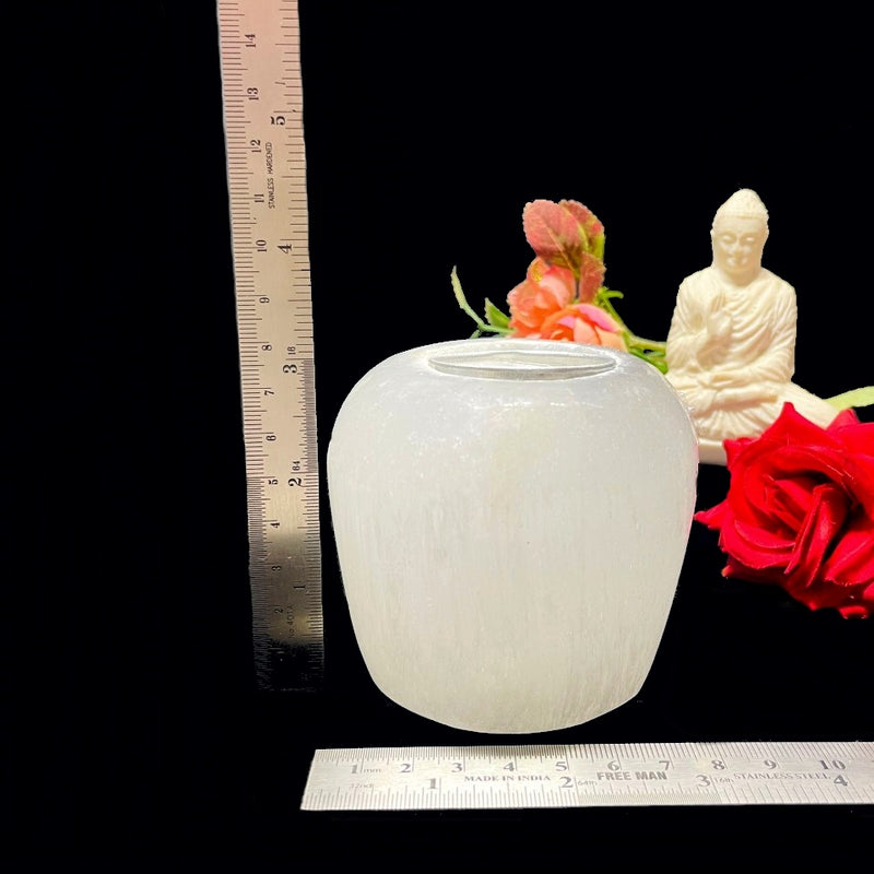 White Selenite Candle Holder - Urn Shape