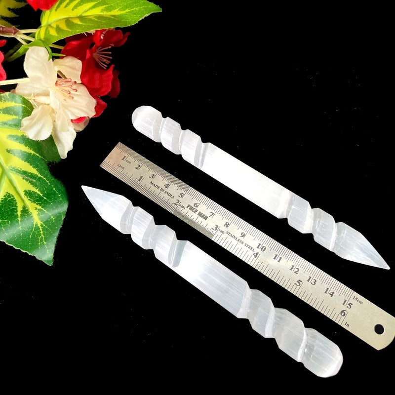 Selenite Polished Single point Wands