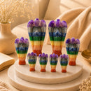 Seven Chakra angel idol by Talk to Crystals in a graceful winged form, symbolizing protection, spiritual connection and balanced energy across the Root, Sacral, Solar Plexus, Heart, Throat, Third Eye and Crown Chakras