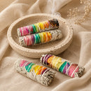 Seven Chakra Rose Petal Sage Sticks by Talk to Crystals for energy cleansing, chakra balancing, removing negative energy, meditation, smudging rituals, spiritual practices, and attracting positive energy in India