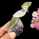 Small Crystal Birds / Parrots on Amethyst Druzy from Brazil