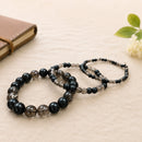 Natural Smoky Quartz and Black Obsidian bracelet by Talk to Crystals for grounding, protection, emotional stability, negative energy shielding and Root Chakra healing