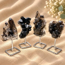 Smoky Quartz Cluster on Stand from Brazil by Talk to Crystals for grounding, balancing, psychic protection and meditation